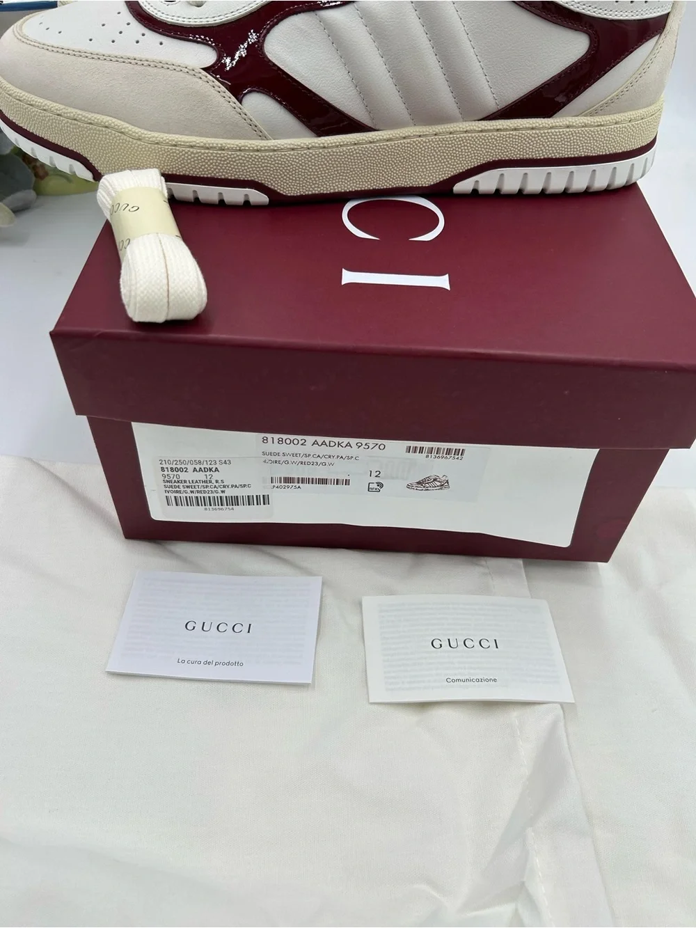 Men's Gucci re web leather sneakers size 12 fits 12.5 US made in Italy
